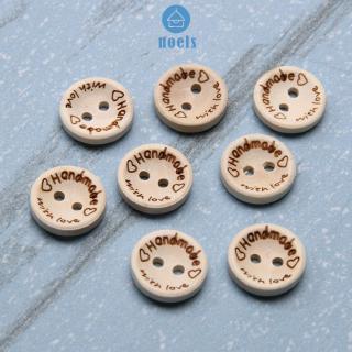 Set 100 Nút Gỗ Hình Trái Tim Làm Đồ Thủ Công