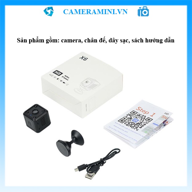 [Freeship] Camera mini wifi X6 1080p quan sát, an ninh, hồng ngoại quay ban đêm, pin 3 giờ, camera không dây | BigBuy360 - bigbuy360.vn