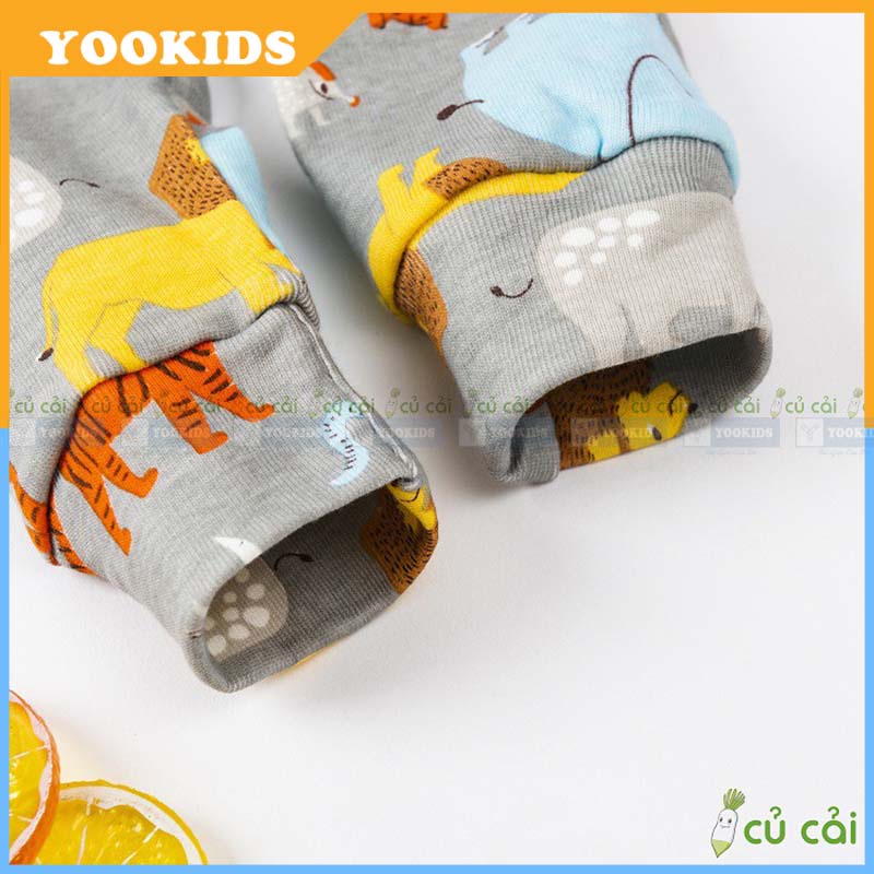 Quần dài cho bé YOOKIDS đa họa tiết chất bozip co giãn 4 chiều, Quần dài bé trai bé gái 1 2 3 4 tuổi