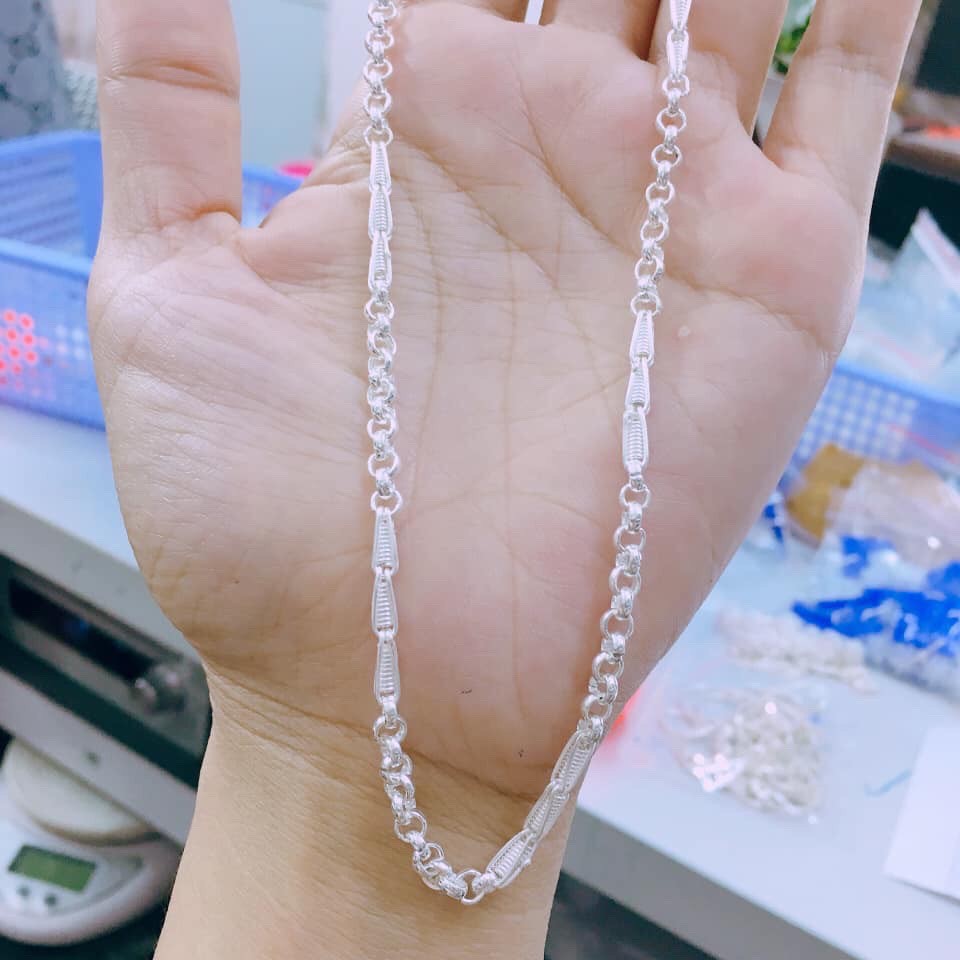 Dây chuyền bạc ta bé trai hàng dày đẹp LINH MIU SILVER