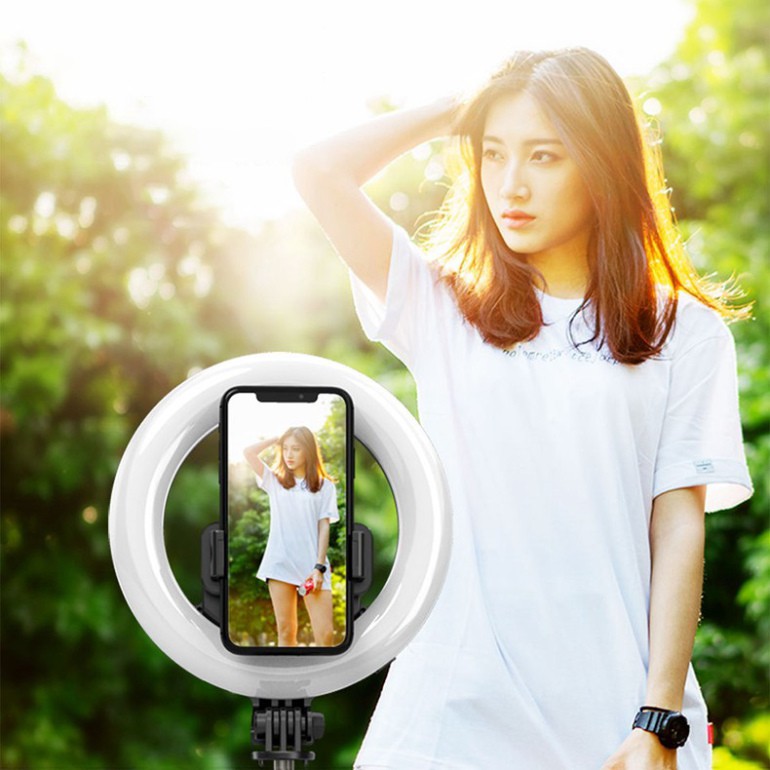 Gậy selfie L07 kiêm giá đỡ hỗ trợ Live stream tích hợp vòng đèn Led rực rỡ | BigBuy360 - bigbuy360.vn