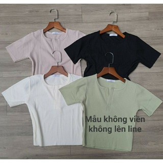 ÁO croptop thun gân Ulzzang cổ xẻ V