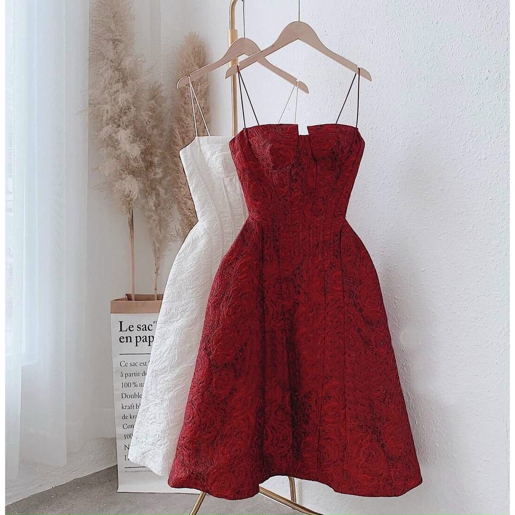 Đầm gấm 2 dây, đầm dự tiệc sang trọng Felicia | BigBuy360 - bigbuy360.vn