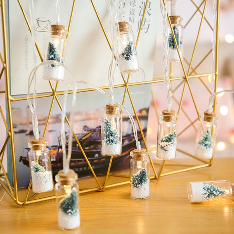 Dây Đèn LED Chạy Bằng Pin Dùng Trang Trí Lọ Thủy Tinh Họa Tiết Cây Thông Giáng Sinh
