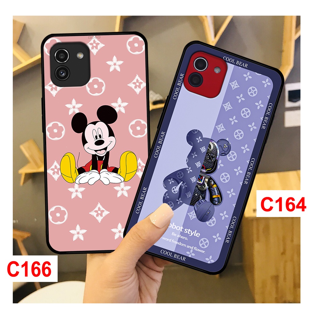Ốp lưng Samsung  A03 in hình gấu bearbrick , doremon gucii, mickey L.V . ốp samsung A03 rẻ bền đẹp.