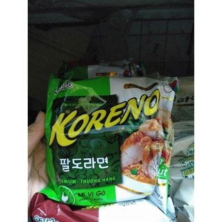 Combo 3 gói Mì tôm koreno vị gà, bò, kim chi 100g