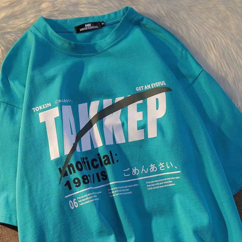 Áo Thun Tay Ngắn Dáng Rộng In Chữ Đơn Giản Thời Trang Mùa Hè Cho Nữ