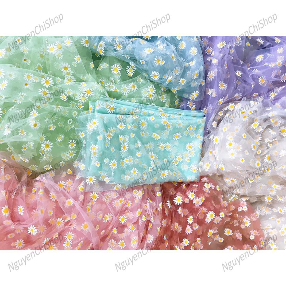 Sỉ Vải Voan lưới hoa cúc hot trend đủ màu tuyển sỉ ctv