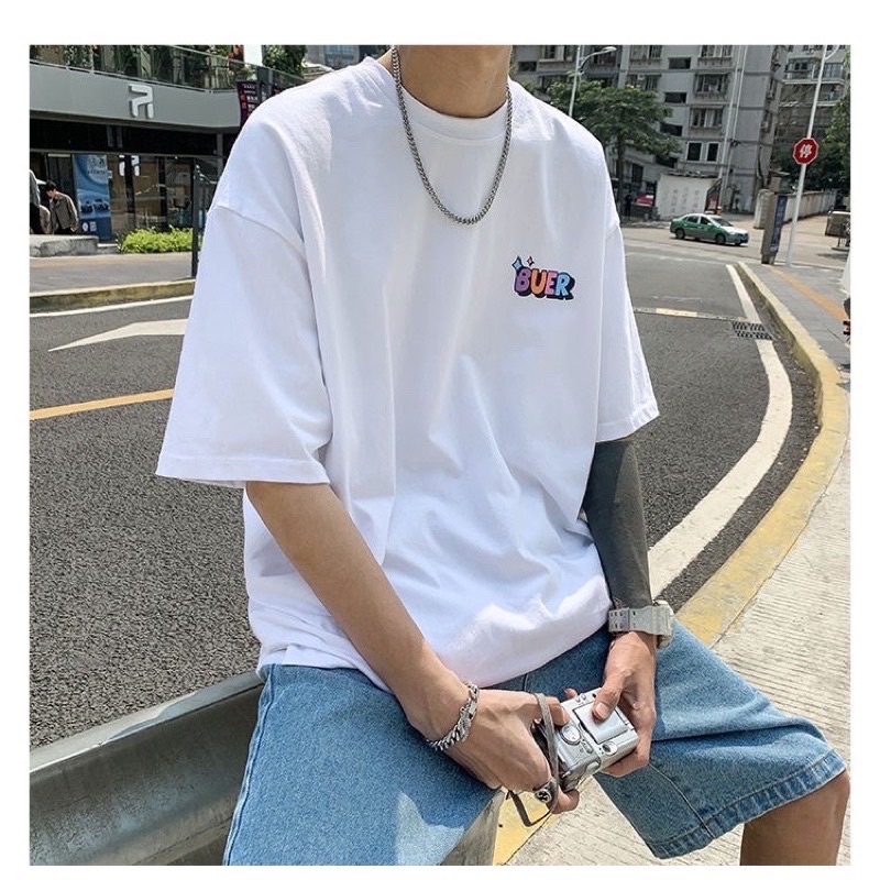 Áo phông tay lỡ form rộng, áo thun unisex nam nữ chất cotton berb boo