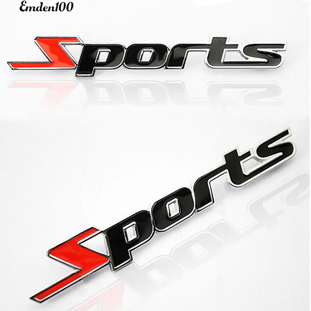 Logo chữ Sports 3D Bằng Kim Loại Dán Xe Hơi