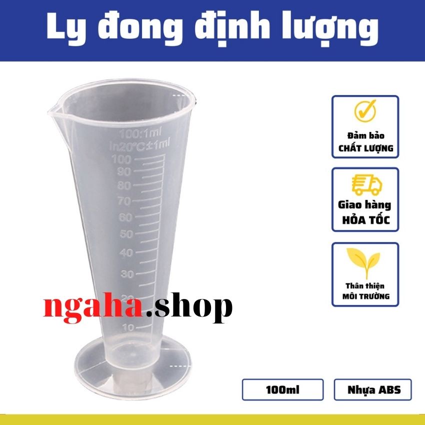 Ly Đong Định Lượng Cốc Đong ml, Ly Nhựa 100ml Không Độc Hại Ric Pha Chế Và Làm Bếp Có Vạch Chia Rõ Nét