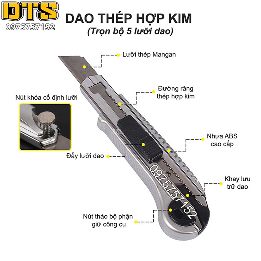 ⚜️FREESHIP⚜️ Dao trổ - Dao rọc giấy kỹ thuật Linbon LB005A (Kèm 5 lưỡi dao thép Nhật)