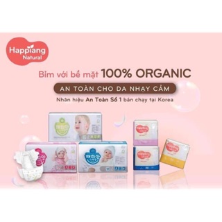(Bỉm Hữu Cơ)Tã dán Happiang nội địa Hàn Quốc S50. M44.L40.L24.XL22.J20