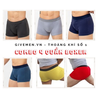 Quần sịp nam boxer cao cấp giá rẻ combo 4 quần Givemen