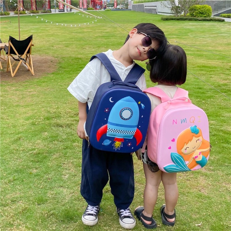 Balo hình hộp 3D in nổi Mèo Khủng Long siêu xinh thời trang cho bé mã BLB1