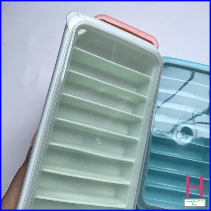 Vỉ đá, Khay đá có nắp 9 viên dài Nhựa Việt Nhật , khuôn thạch rau câu, kẹo dẻo cute MS:6933 { H }