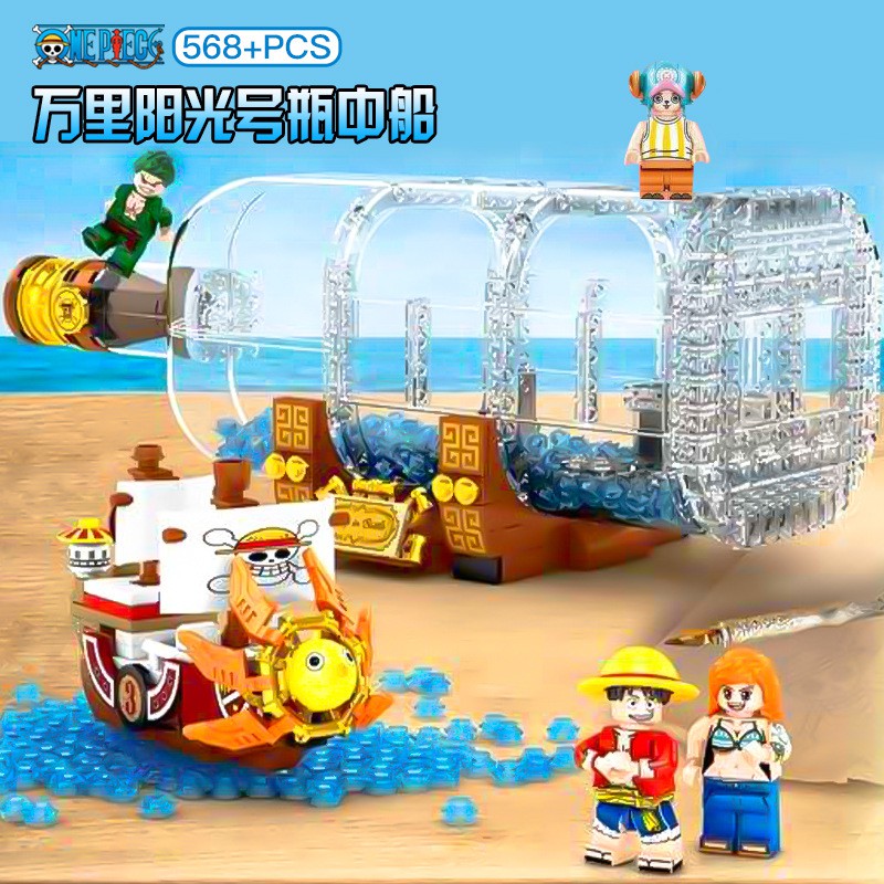 Lắp ghép Mô hình One Piece Thousand Sunny Xếp hình Thuyền Đảo Hải Tặc trong chai SY6294