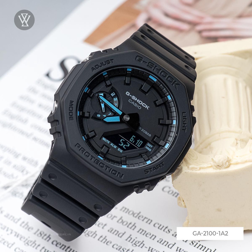 Đồng Hồ Điện Tử Nam Casio G-Shock WATCHSTORE GA-2100-1A2DR Thiết Kế Mặt Kính Khoáng Tròn 45.4mm, Vỏ Và Dây Nhựa Bền Bỉ