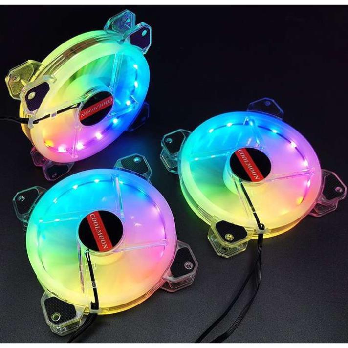 Set 5 Fan led RGB Coolmon đồng bộ hub | BigBuy360 - bigbuy360.vn