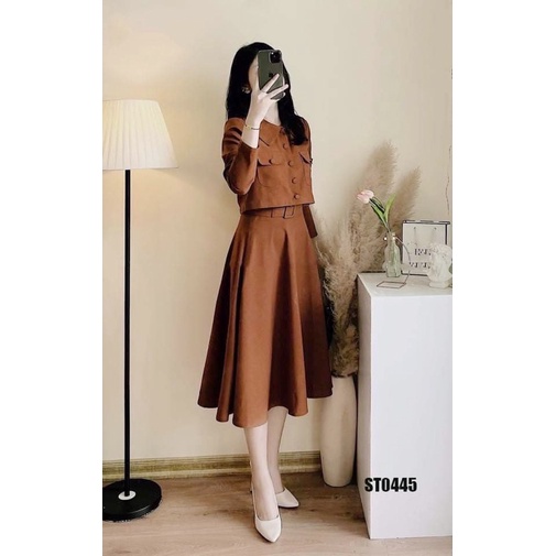Set váy middi công sở