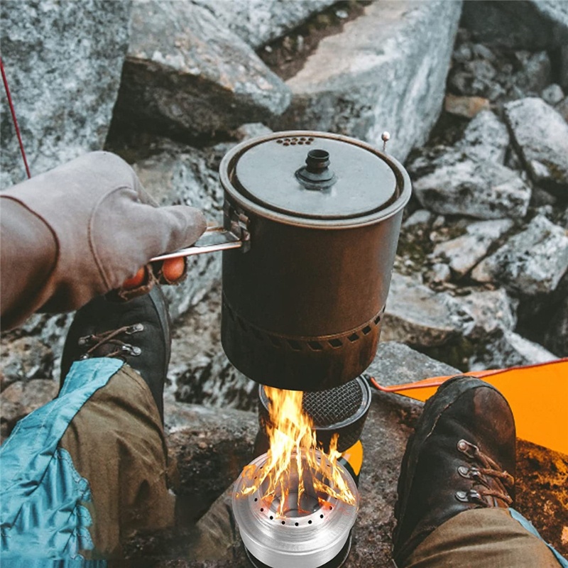 Bếp Lò Mini Bằng Hợp Kim Nhôm Kèm Vỏ Bọc Tiện Dụng Mang Theo Du Lịch Dã Ngoại