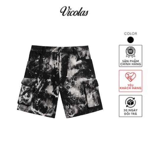 Quần short nam denim xử lý wash thoải mái bền V VICOLAS - ASPHALT SHORT