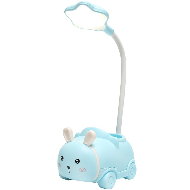 Đèn bóng led để bàn học đèn đọc sách hình động vật mini có pin tích điện hình heo ốc sên mèo, dây sạc USB đi kèm