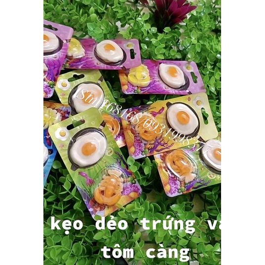 lẻ 1vỉ gồm 2cái kẹo dẻo piza trứng ốp La và dẻo tôm hùm