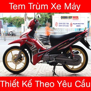 Tem trùm Sirius đỏ đen Fi, độ team decal xe máy si spark rẻ đẹp