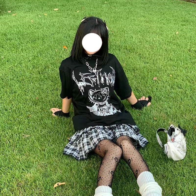 Áo Thun Dáng Rộng Tay Ngắn Mềm Mại Ngọt Ngào Phong Cách Nhật Bản Cho Nữ Y2k