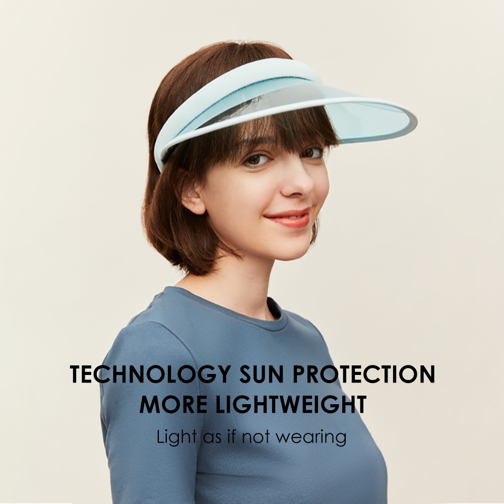 Mũ OhSunny che nắng UPF50+ nửa đầu vành rộng trong suốt chống tia cực tím dùng khi đạp xe ngoài trời