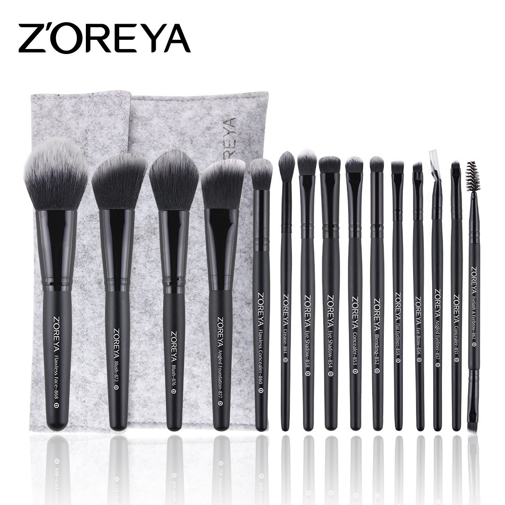 ZOREYA Set 15 Cọ Trang Điểm Chuyên Nghiệp