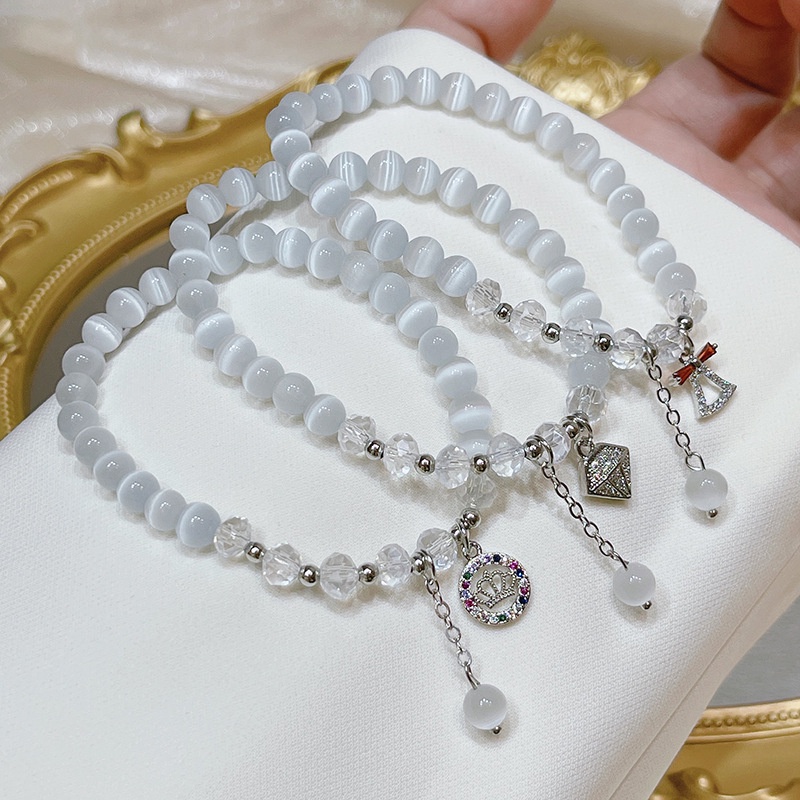 [Hàng Mới Về] Vòng Tay Đính Đá Opal Nhỏ Mặt Hình Đuôi Cá Ngôi Sao Và Đuôi Cá Tinh Tế Thời Trang Mùa Hè Cho Nữ