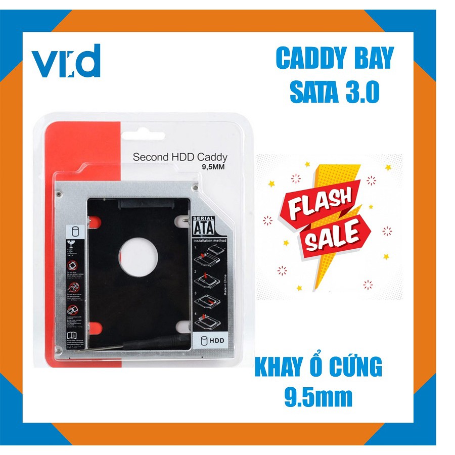 Caddy bay dùng cho SSD, HDD loại 9.5/12.7mm ( Vỏ nhôm )