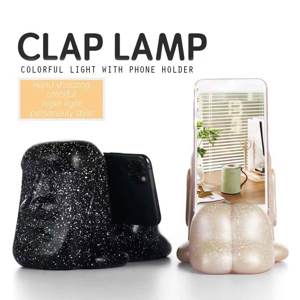 Đèn LED Ngủ Để Bàn Màu Đen Tích Hợp Giá Đỡ Điện Thoại Tiện Lợi