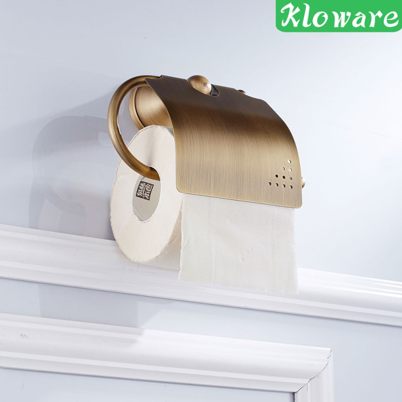 1 Giá Đỡ Cuộn Giấy Vệ Sinh Gắn Tường Bằng Đồng Thau Phong Cách Cổ Điển