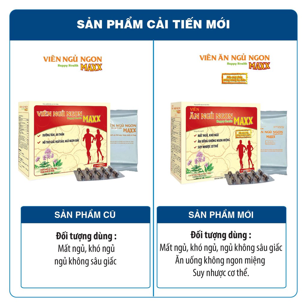 ✅ [CHÍNH HÃNG] Viên Ăn Ngủ Ngon Happy Health Maxx – Giúp ăn uống ngon miệng, bồi bổ cơ thể, ngừa suy nhược