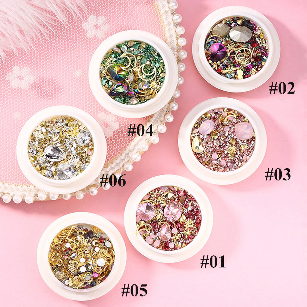 FORBETTER Moon Diamond Nail Decoration|3D Nail Sticker Nail