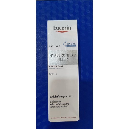 Kem dưỡng giảm nếp nhăn vùng mắt Eucerin Hyaluron [3X]+ Filler Eye Cream SPF15 15ml