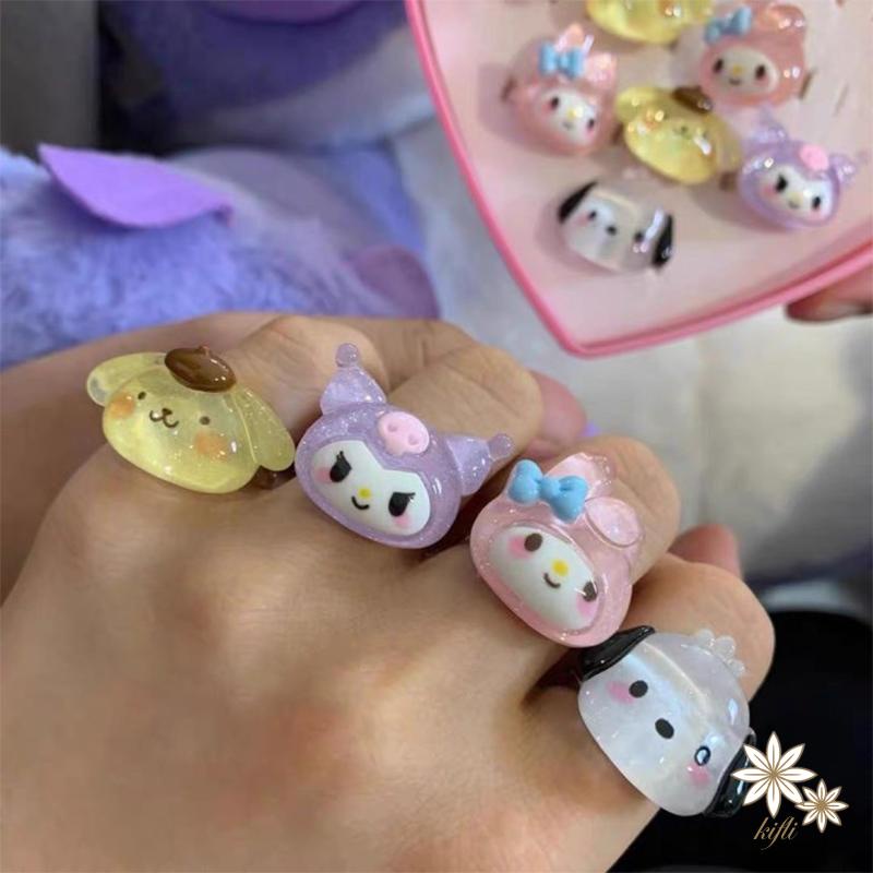 SANRIO Nhẫn Hình Chú Chó Cinnamon Dễ Thương Có Thể Điều Chỉnh Kulomi Cho Nữ