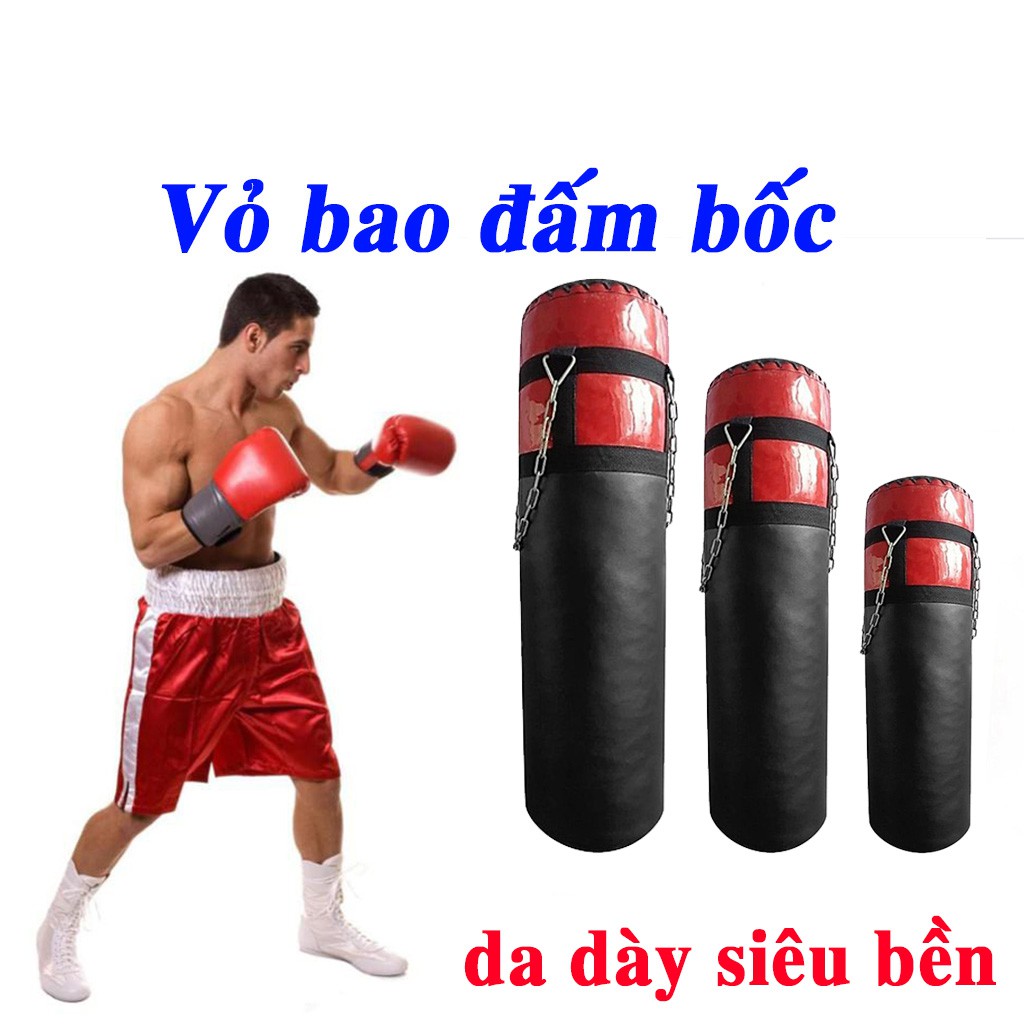 Vỏ bao cát tập võ không ruột bằng da⚡FREESHIP⚡ Bao đấm bốc tập boxing treo tập boxing loại tốt giá rẻ