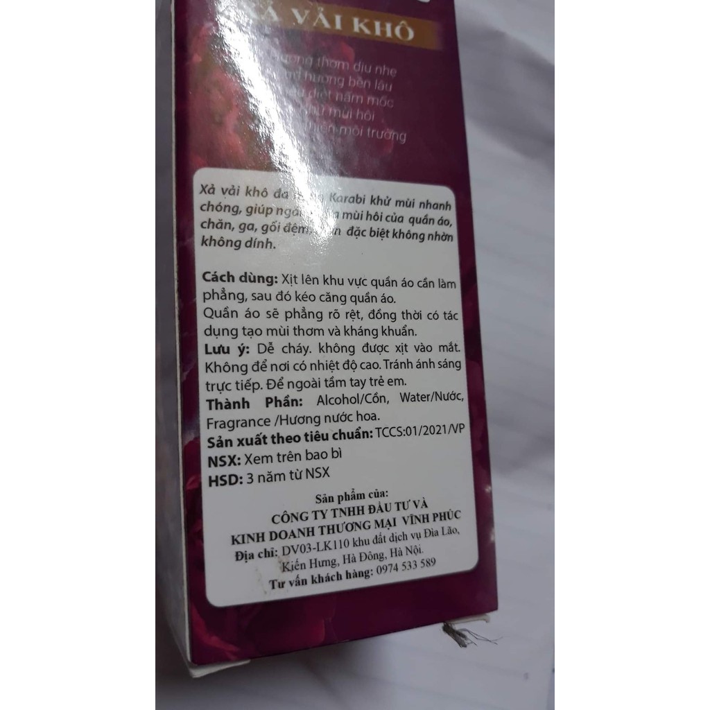 Xịt Xả Vải Khô Karabi