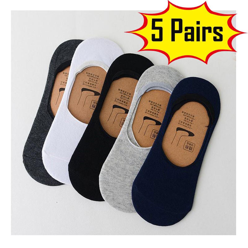 Set 5 đôi vớ cotton không cổ cho nam