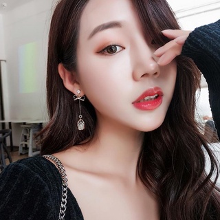 Đôi Bông Tai Nơ Đính Đá Opal
