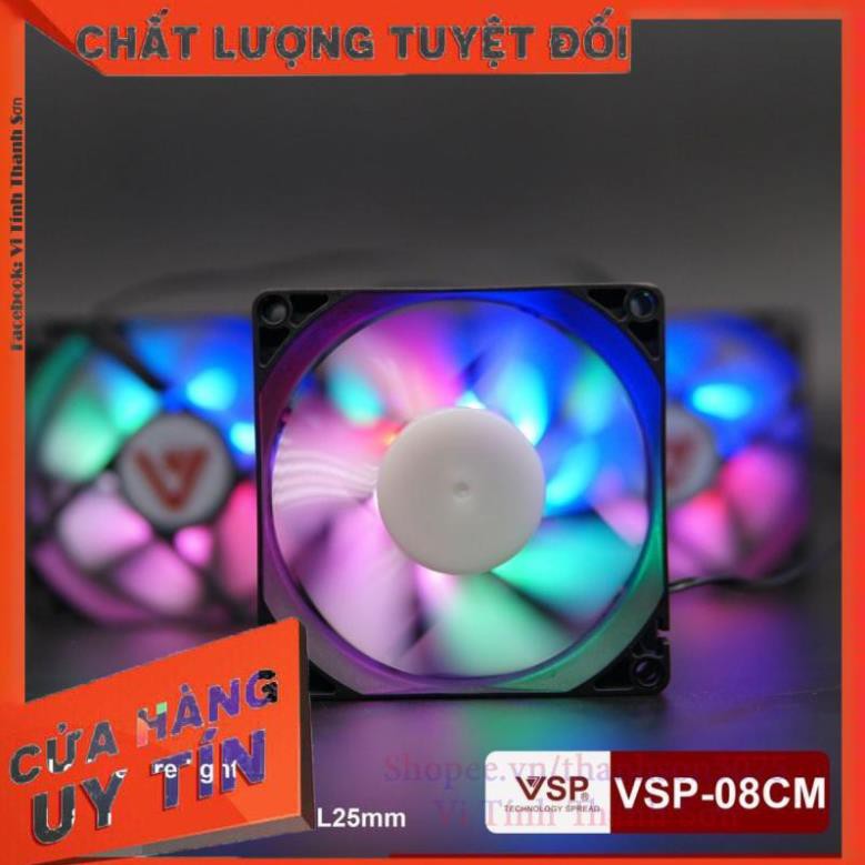 [Mã TH10KD20  hoàn đến10K xu] Fan Case V-08CM LED (8cm) - Vi Tính Thanh Sơn