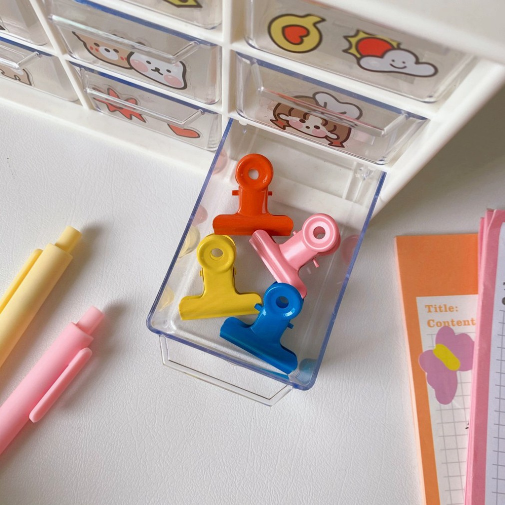 Kẹp Giấy Paper Clip Mini Kẹp Hồ Sơ Tài Liệu Màu Hồng Tiện Lợi Xinh Xắn