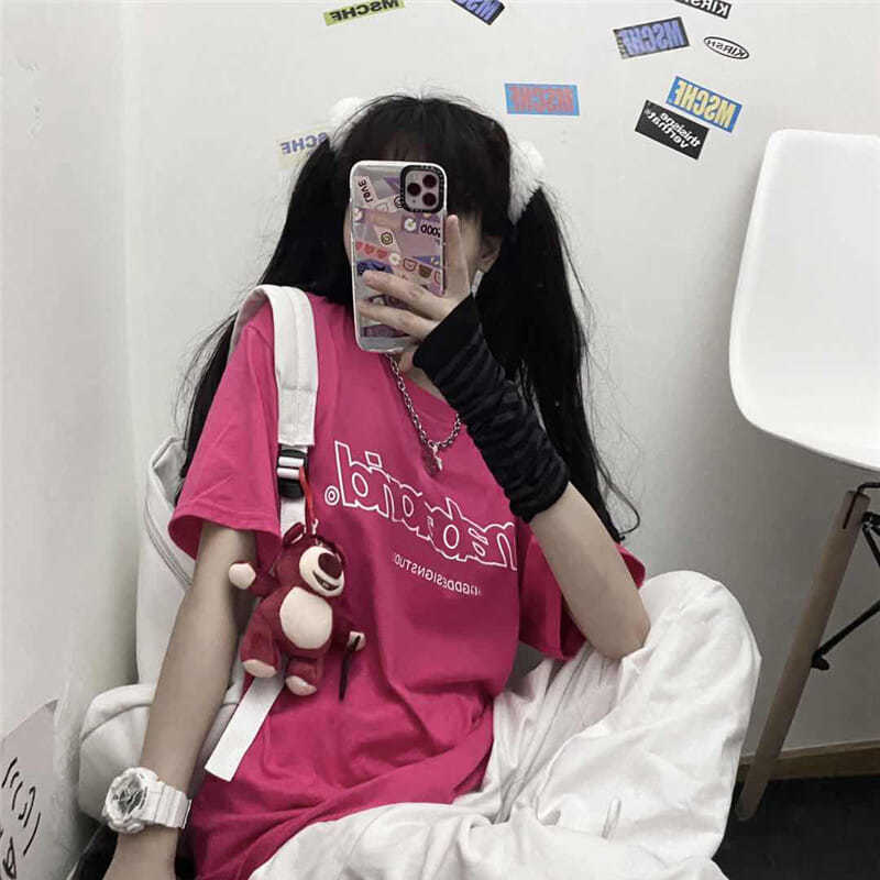 100% cotton Áo thun tay ngắn phong cách mùa hè 2023 trẻ trung cho nữ