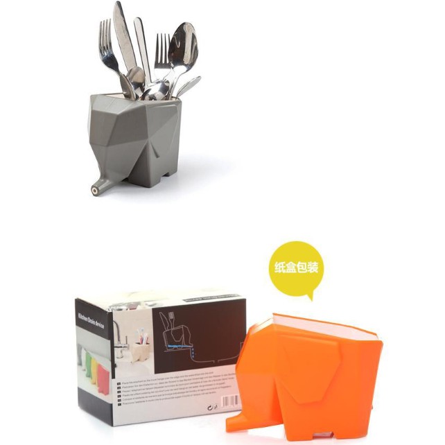 Chú voi trồng cây để bàn cắm bút, đũa có thoát nước dễ thương