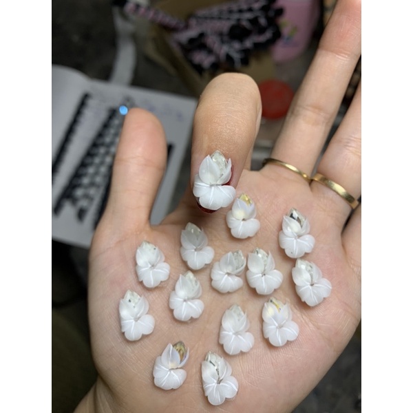 Hoa ly đá - Hoa bột nail mẫu mới