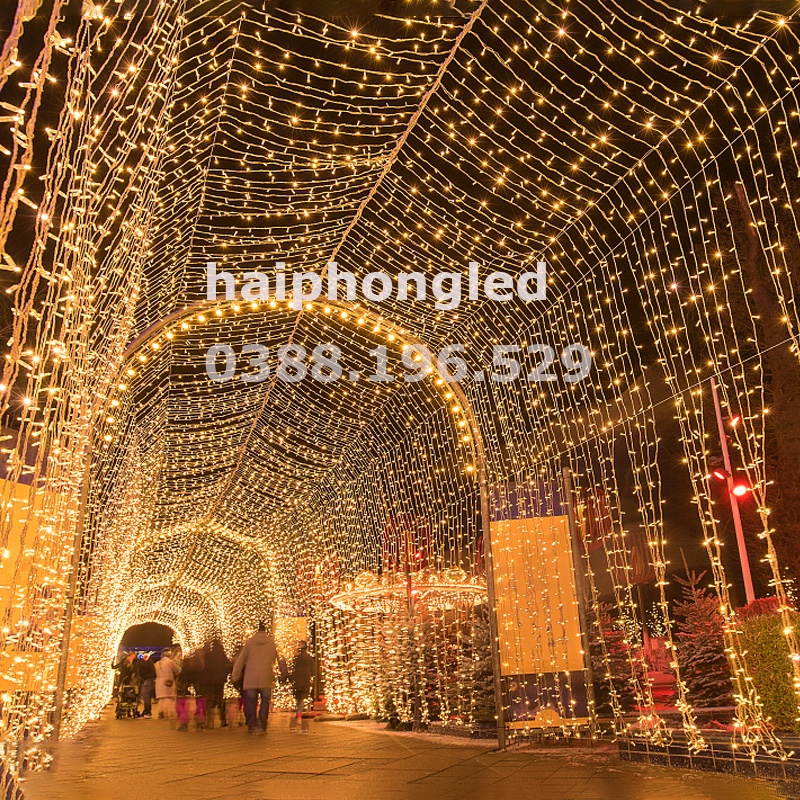 Đèn led 100m 800 bóng 50m 500 bóng trang trí sự kiện trang trí lễ Tết nhà cửa Đèn nháy trang trí cây cảnh sự kiện
